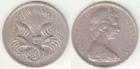 1972 Australia 5 Cents (VF) A004332